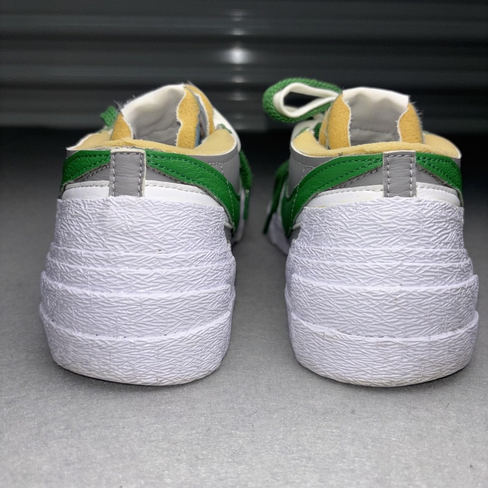Nike Blazer Low Sacai Shoes Mens Size 9.5 Green Gray White Sneakers‎ DD1877-001 - Picture 6 of 7